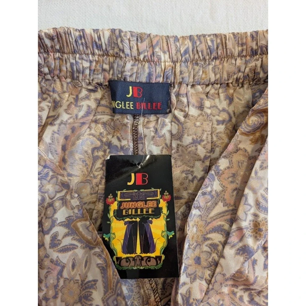 Junglee Billee Paisley Print Tie Waist Shorts S/M With Tassel Detail Boho‎ Chic